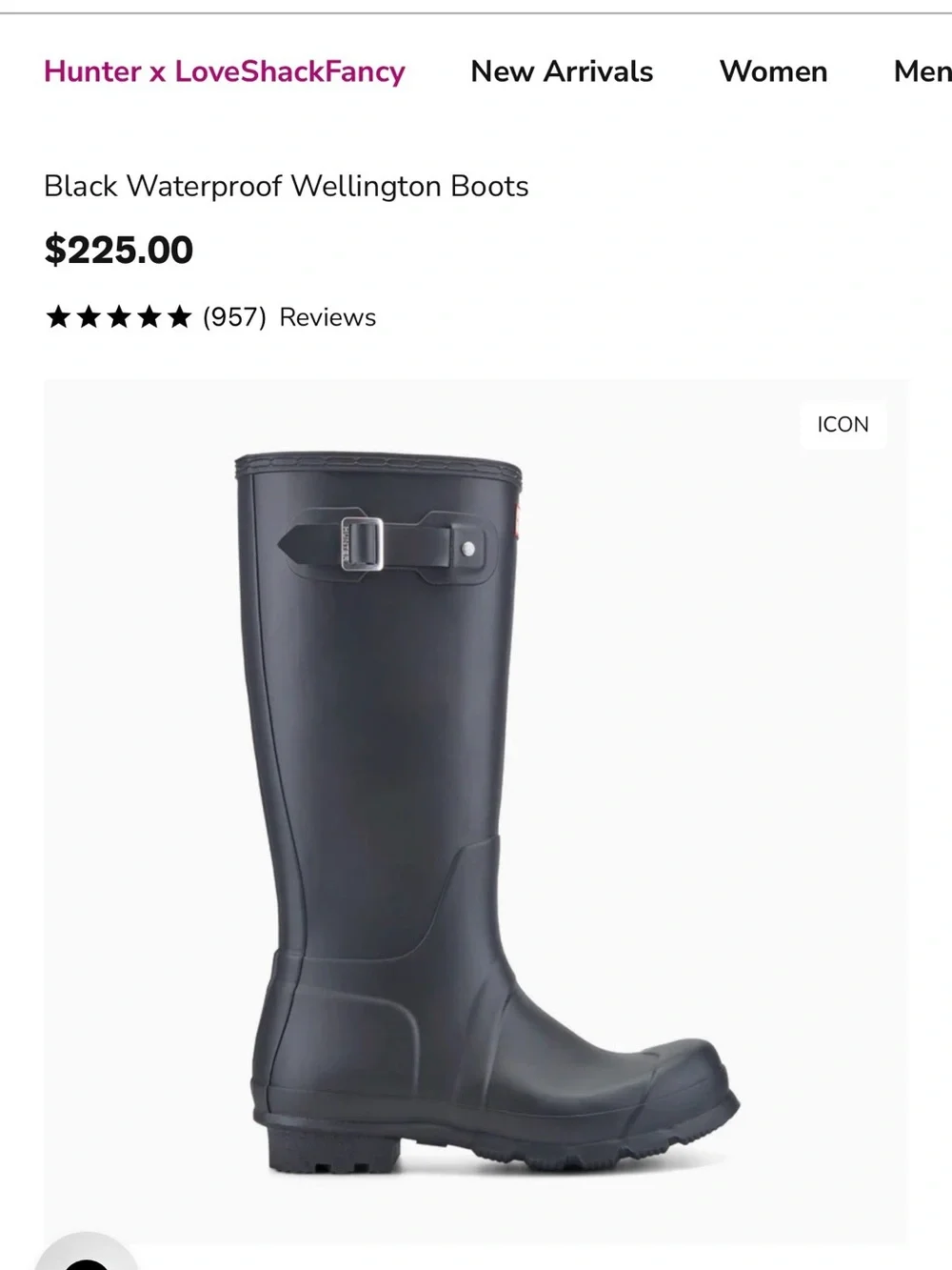 Men’s Hunter Tall Black Rubber Boots